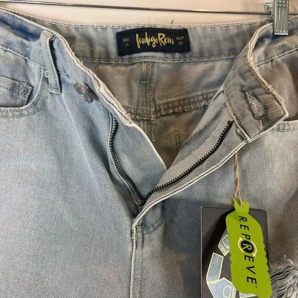 Indigo Rein NWT Super High Rise Short Distressed Light Blue 11 - Picture 14 of 16